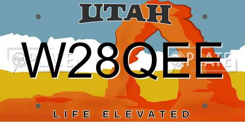 W28QEE Utah License Plate