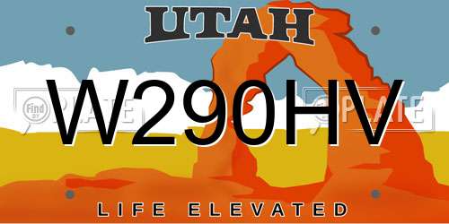 W290HV Utah License Plate