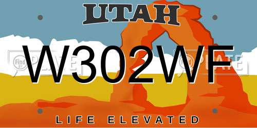 W302WF Utah License Plate
