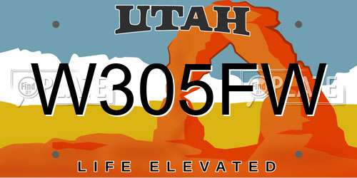 W305FW Utah License Plate