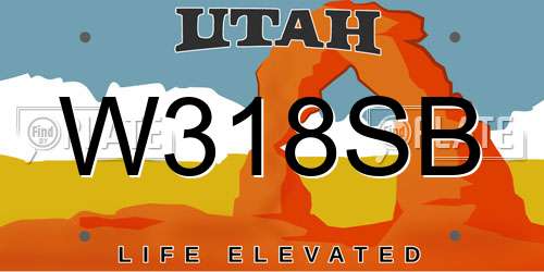 W318SB Utah License Plate