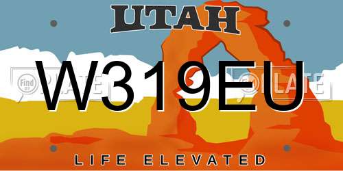 W319EU Utah License Plate