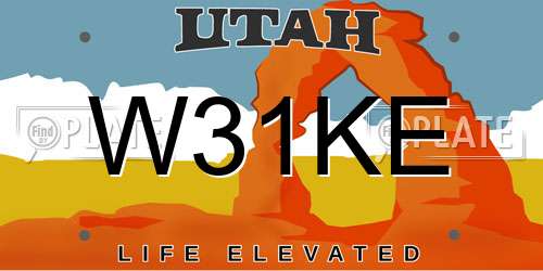 W31KE Utah License Plate