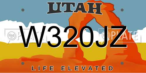W320JZ Utah License Plate