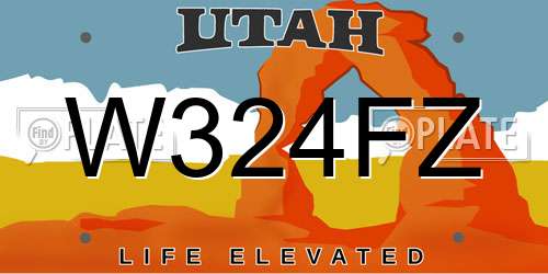 W324FZ Utah License Plate
