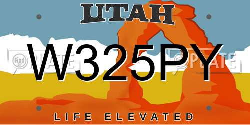 W325PY Utah License Plate