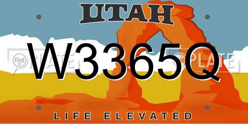 W3365Q Utah License Plate