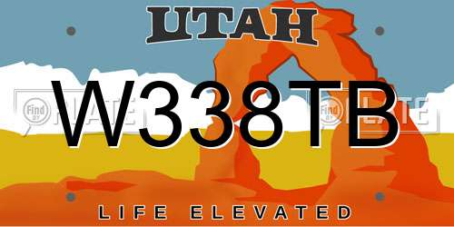W338TB Utah License Plate
