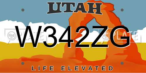 W342ZG Utah License Plate