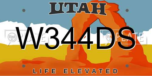 W344DS Utah License Plate