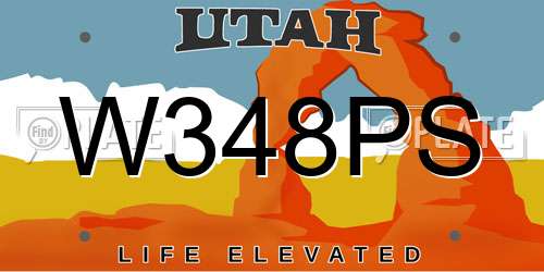 W348PS Utah License Plate