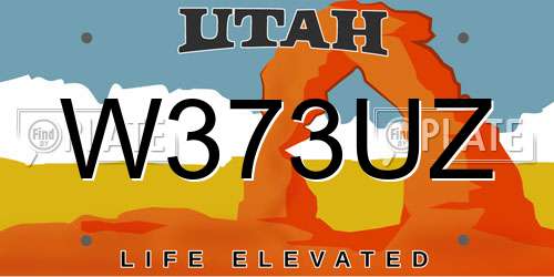 W373UZ Utah License Plate