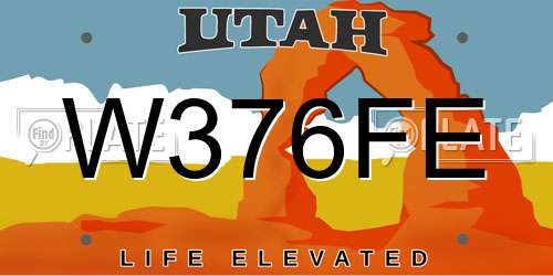 W376FE Utah License Plate