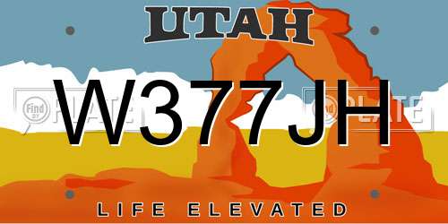 W377JH Utah License Plate