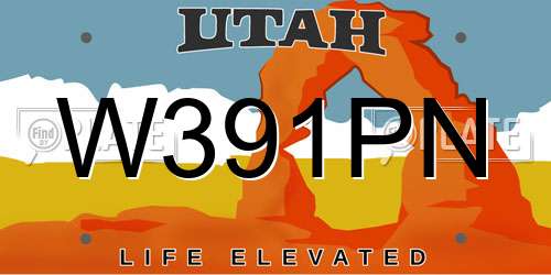 W391PN Utah License Plate