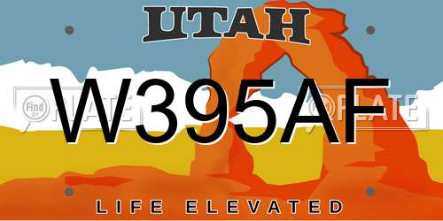 W395AF Utah License Plate