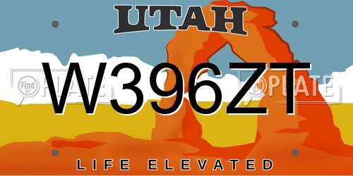 W396ZT Utah License Plate