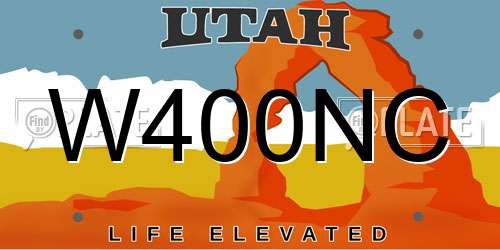 W400NC Utah License Plate