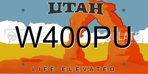 W400PU Utah License Plate