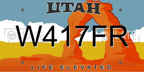 W417FR Utah License Plate