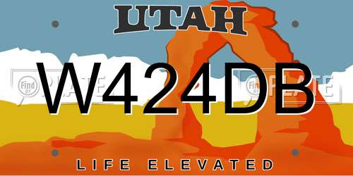 W424DB Utah License Plate
