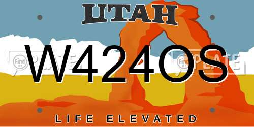 W424OS Utah License Plate