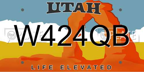 W424QB Utah License Plate