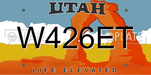 W426ET Utah License Plate