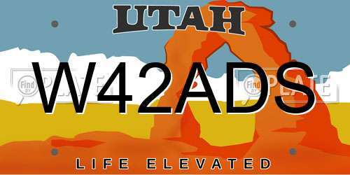 W42ADS Utah License Plate