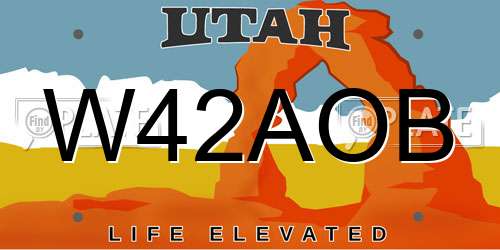 W42AOB Utah License Plate