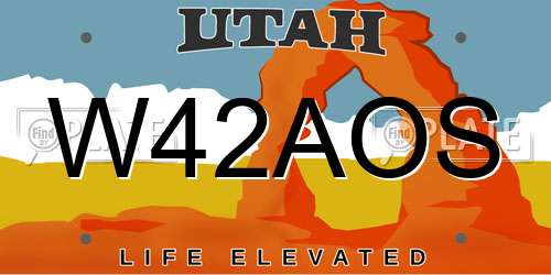 W42AOS Utah License Plate