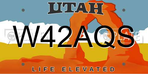 W42AQS Utah License Plate