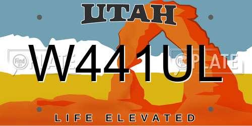 W441UL Utah License Plate