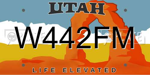 W442FM Utah License Plate