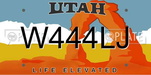 W444LJ Utah License Plate