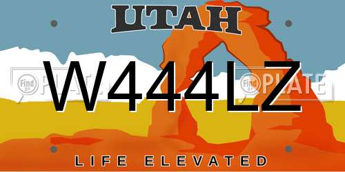 W444LZ Utah License Plate