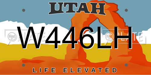 W446LH Utah License Plate