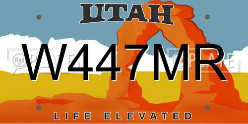 W447MR Utah License Plate