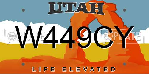W449CY Utah License Plate