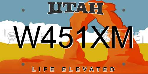 W451XM Utah License Plate