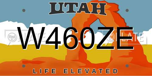 W460ZE Utah License Plate