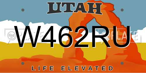 W462RU Utah License Plate