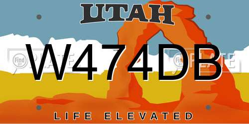 W474DB Utah License Plate
