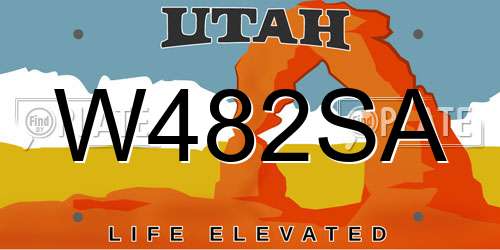 W482SA Utah License Plate