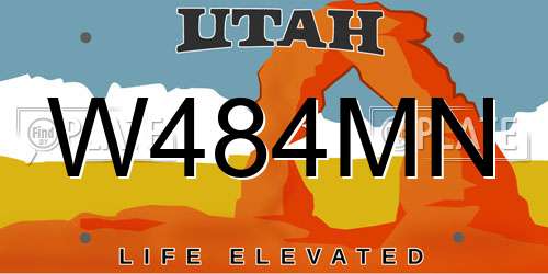 W484MN Utah License Plate