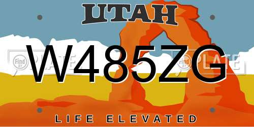 W485ZG Utah License Plate