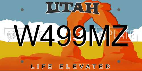 W499MZ Utah License Plate