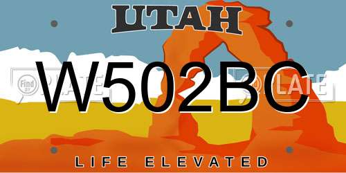 W502BC Utah License Plate