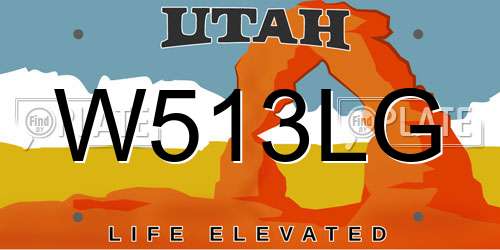 W513LG Utah License Plate