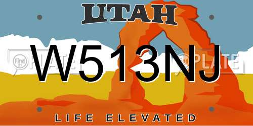 W513NJ Utah License Plate